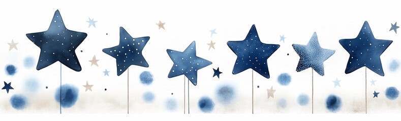 stars hanging ceiling cute design blue white color wand birthday