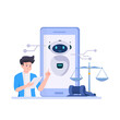 © songo_ - Artificial Intelligence in Law, flat modern design illustration