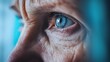 © tuiphotoengineer - Close up portrait of an elderly woman s sorrowful and vulnerable expression reflecting her mental health struggles within a sci fi toned interior setting with a tetradic color scheme