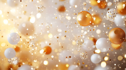 Wall Mural - festive gold and white 3d confetti explosion celebrating 1000 followers milestone