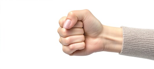 closeup of a clenched male fist showing a powerful aggressive gesture expressing and determination t