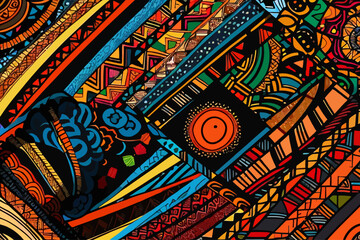 illustration background on african culture pattern