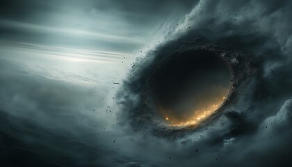 view large wave breaking frame titan entertainment arrival apocalyptic spherical explosion scenery visible sky humid atmosphere sinkhole fog lighting keyhole below only cloud void day equation