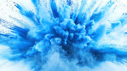 Wall Mural - a scientific discovery. the concept of orgasm. an enchanting blue explosion of smoke and dust. the b