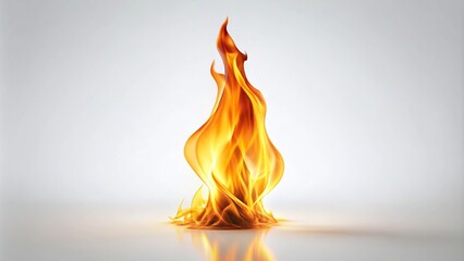 Little flame isolated on a white background