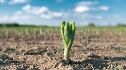 Celebrating New Life, Young Sprout Emerging in Springtime for Earth Day