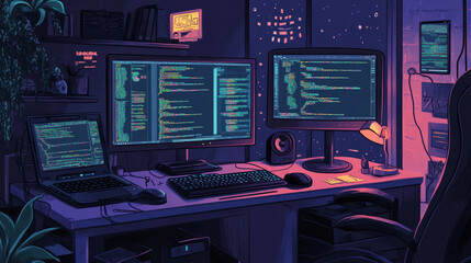 Improving software by updating it. This involves writing code, making it work better, and testing it for websites, apps, and computers.