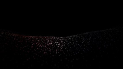 Wall Mural - seamless looping slow wavy colorful dots on black background.