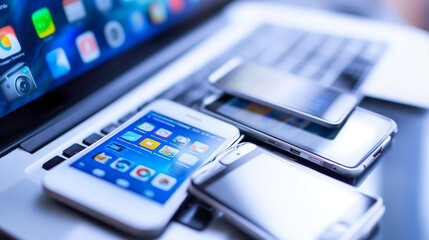 Software developers create apps for phones and tablets. They write code on their laptops, which then runs on the devices. The laptop, phone, and tablet all work together to make the app function.