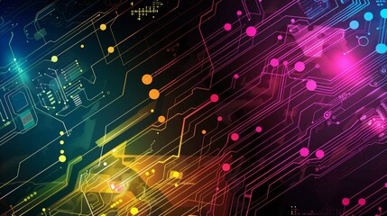 Wall Mural - abstract color scheme highlighting network security.