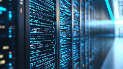 A picture shows a computer network. It has a laptop with code on the screen, connected to servers and a cloud. This represents the technology behind IT businesses and their digital infrastructure.
