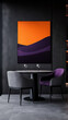 © Vertigo Images - A modern dining room with a minimalist design and a vibrant sunset artwork.