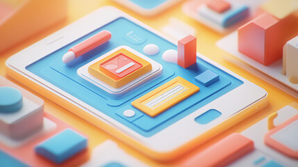 Wall Mural - creating mobile apps involves designing the layout, testing it on phones and tablets, and making sur