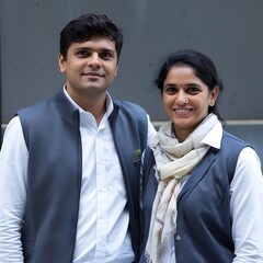 portrait of indian husband and wife