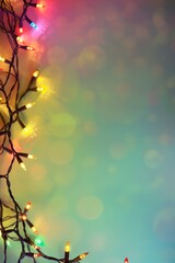 Poster - Festive holiday lights on a gradient color background.