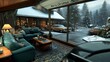 © RAKSIWAH - Cozy Living Room with Winter View and Classic Car