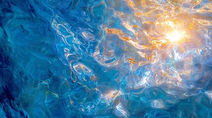 2410_126.crystalline azure water surface, sunlight refracting through ripples, ethereal underwater glow, hyper-realistic liquid texture, aquatic light patterns, tranquil pool ambiance,