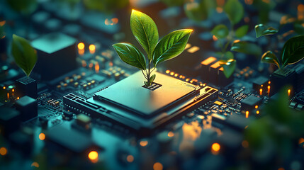 motherboard and Tech plant growing