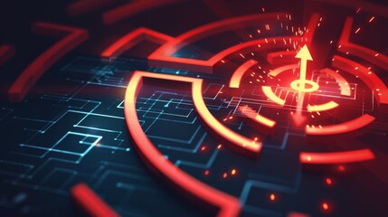 abstract business strategy with maze and arrow