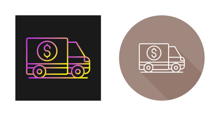 Wall Mural - Money Truck Vector Icon