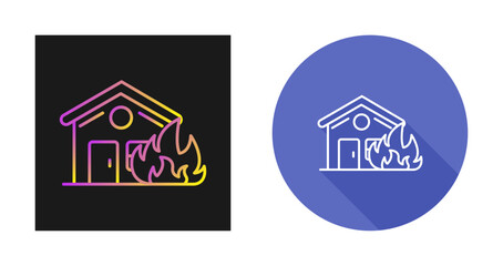 Wall Mural - House On Fire Vector Icon