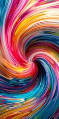 Canvas Print - A colorful swirl of paint with a rainbow of colors