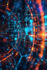abstract visualization of cyber security measures.