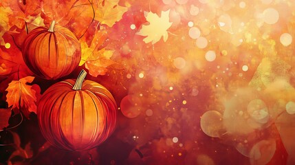 Canvas Print - Blended fall colors and abstract patterns creating a warm, festive background for Thanksgiving.