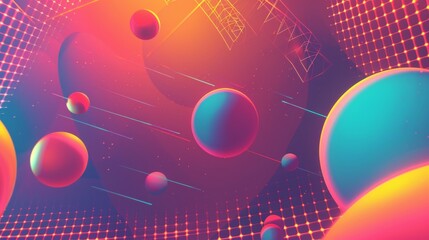 Poster - Dynamic lofi background featuring vibrant shapes.