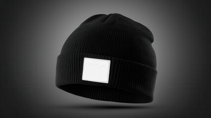 Clean beanie mockup, featuring a simple, classic shape with a fold-over brim. Great for product mockups, fashion branding, or minimalist design projects