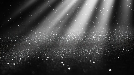 Wall Mural - abstract black background with spotlight and glitter.