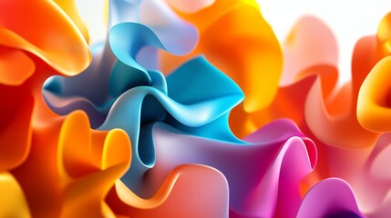 Wall Mural - Abstract colorful shapes in a dynamic composition.