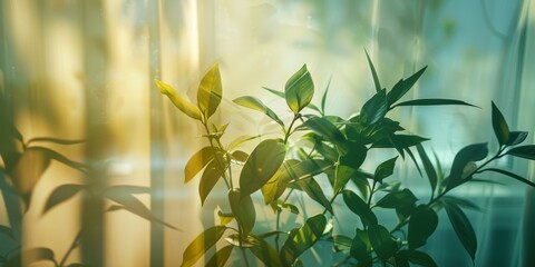 Wall Mural - Plant setup with double exposure effect enhancing visual interest