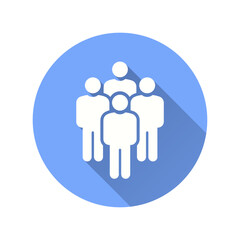 People flat icon. Simple illustration with long shadow for graphic and web design.