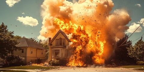 house exploding
