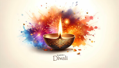 Happy Diwali light festival background vector. Diwali festival wallpaper design template background.