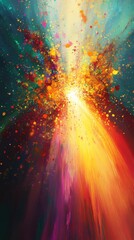 Canvas Print - A stunning abstract artwork featuring a dynamic explosion of vibrant colors and light, creating a captivating and energetic visual experience.