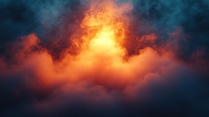Wall Mural - dramatic sky with glowing clouds.
