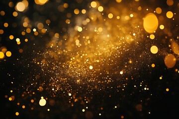golden shiny sparkle abstract bokeh blurred background