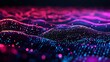 © Cheewynn - Futuristic visualization of data motion in cyber space, with light particles and wave patterns on a dark backdrop