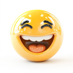 Grinning face with sweat 3d emoji isolated on white background