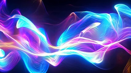 a colorful wave of light with a purple and blue section