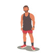 © No9 - handsome and muscle man character standing flat design vector