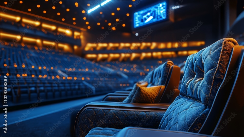 Luxurious VIP stadium seats at field level, featuring elegant leather ...