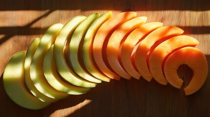 Sticker - Sliced Papaya and Cantaloupe Top View