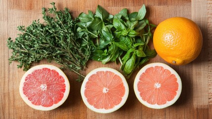 Wall Mural - Fresh Sliced Fruits on Wooden Cutting Board