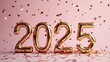 © Anna - Celebratory 2025 Year with Confetti on Pastel Background