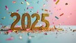 © Anna - Celebratory 2025 Year with Confetti on Pastel Background