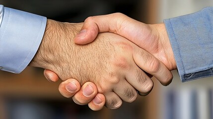 Close up of two businesspeople s hands shaking in a gesture symbolizing a successful partnership professional business agreement