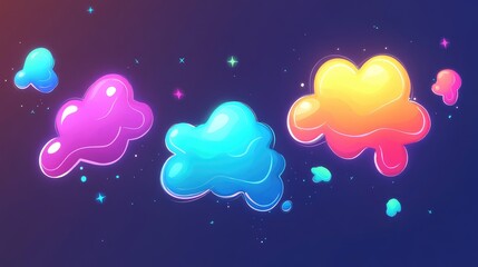 Sticker - Abstract gradient background featuring a creative neon design Ideal for use in banners postcards and book illustrations Created using various digital tools